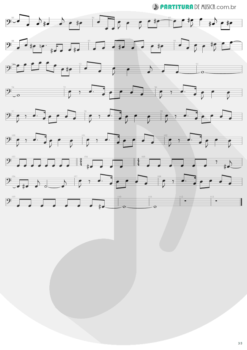 Partitura de musica de Baixo Elétrico - Are You Gonna Go My Way | Lenny Kravitz | Are You Gonna Go My Way 1993 - pag 3