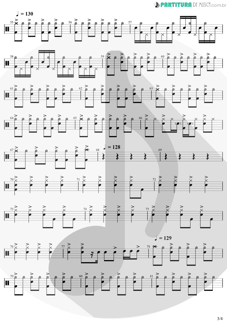 Partitura de musica de Bateria - Are You Gonna Go My Way | Lenny Kravitz | Are You Gonna Go My Way 1993 - pag 3