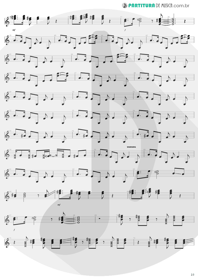 Partitura de musica de Guitarra Elétrica - Are You Gonna Go My Way | Lenny Kravitz | Are You Gonna Go My Way 1993 - pag 2