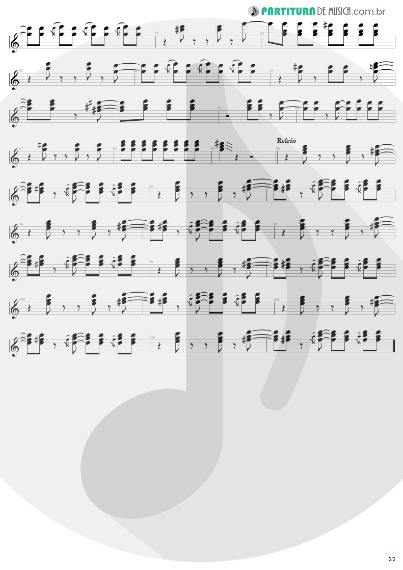 Partitura de musica de Guitarra Elétrica - Don't Go And Put A Bullet In Your Head | Lenny Kravitz | Circus 1995 - pag 3