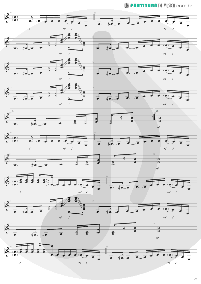 Partitura de musica de Guitarra Elétrica - Rock and Roll Is Dead | Lenny Kravitz | Circus 1995 - pag 2