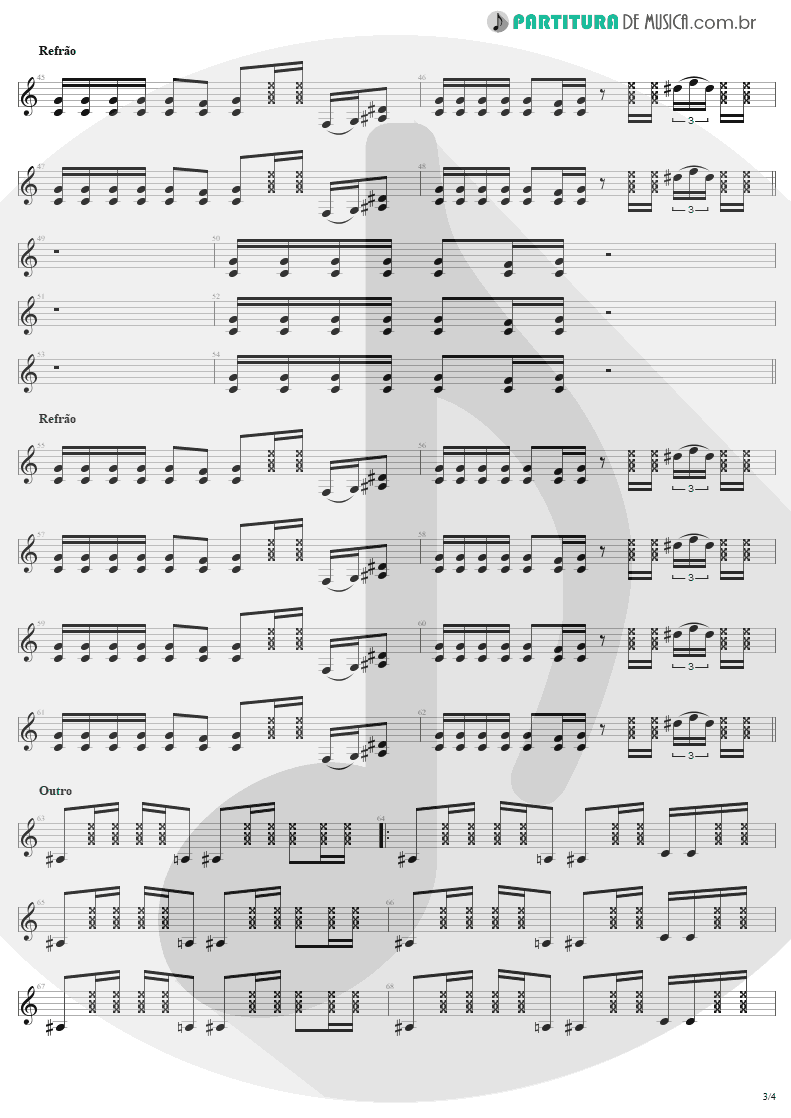 Partitura de musica de Guitarra Elétrica - American Woman | Lenny Kravitz | 5 1998 - pag 3