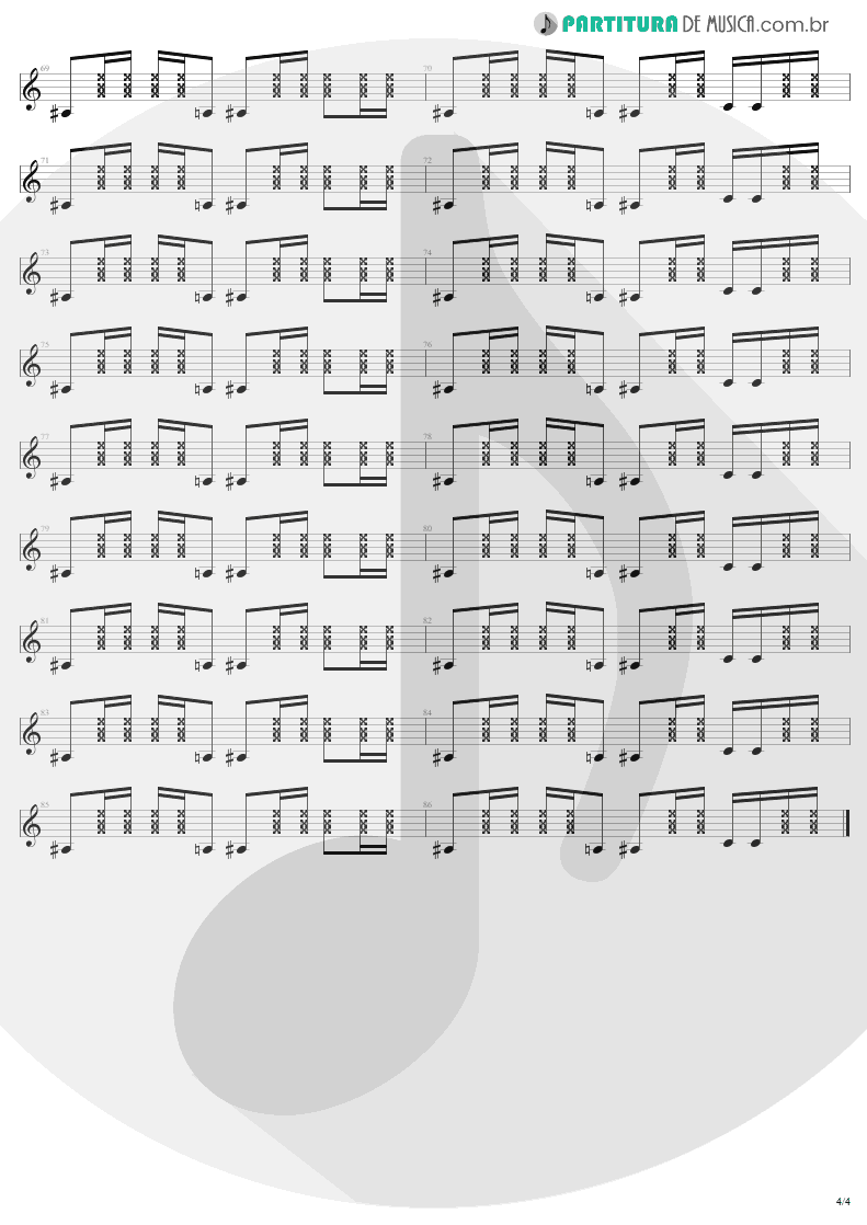 Partitura de musica de Guitarra Elétrica - American Woman | Lenny Kravitz | 5 1998 - pag 4