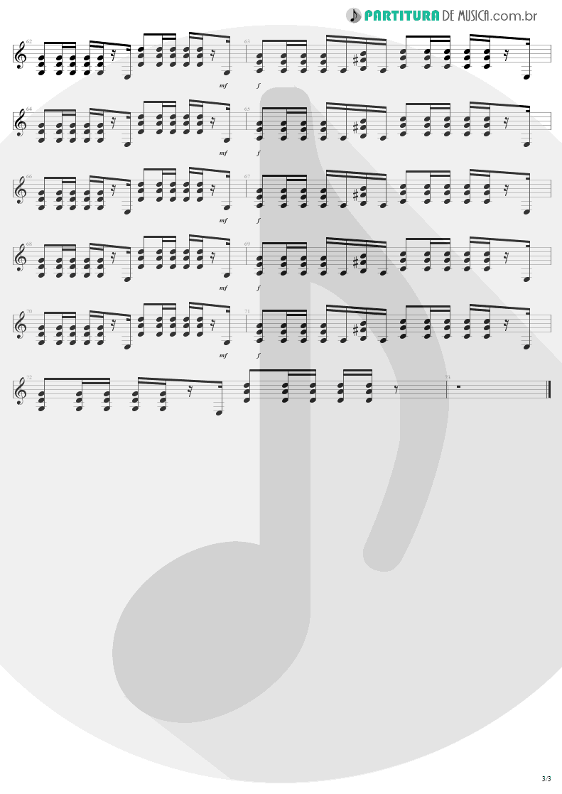 Partitura de musica de Guitarra Elétrica - Fly Away | Lenny Kravitz | 5 1998 - pag 3