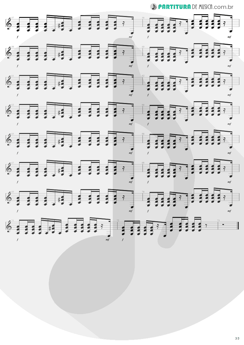 Partitura de musica de Guitarra Elétrica - Fly Away | Lenny Kravitz | 5 1998 - pag 3