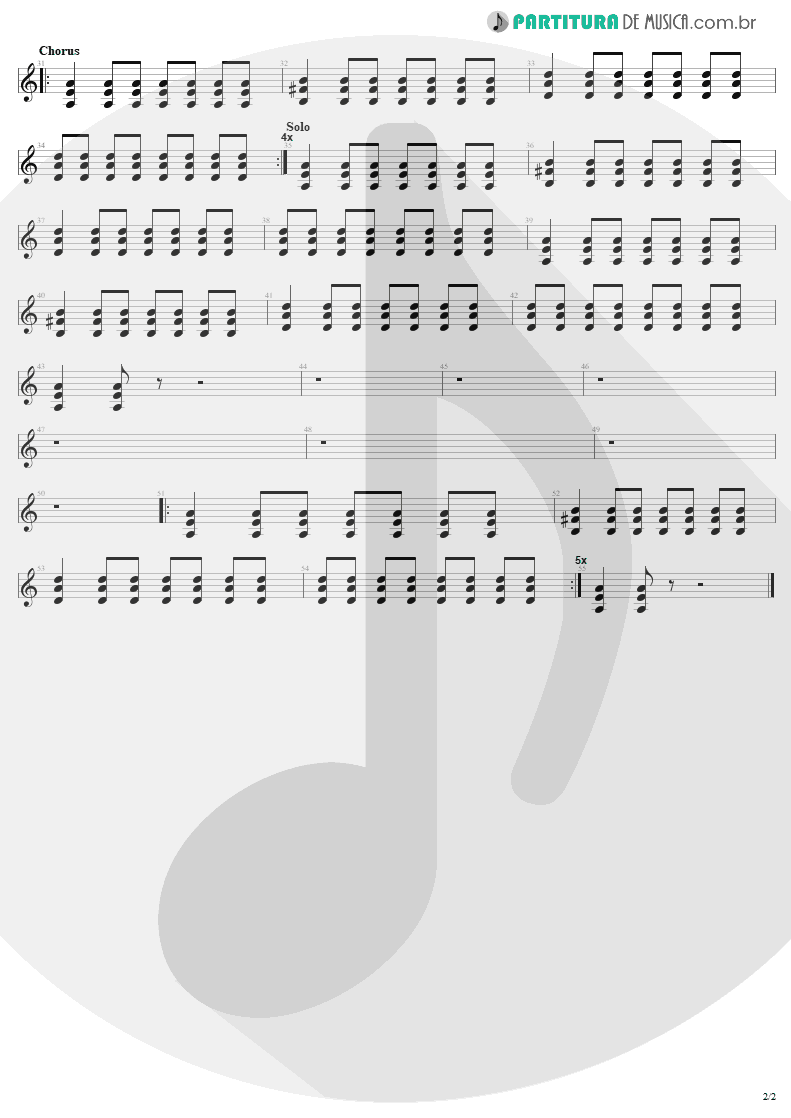 Partitura de musica de Guitarra Elétrica - Dig In | Lenny Kravitz | Lenny 2001 - pag 2