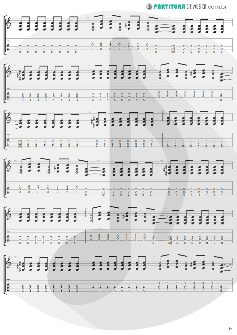 Tablatura + Partitura de musica de Guitarra Elétrica - California | Lenny Kravitz | Baptism 2004 - pag 3