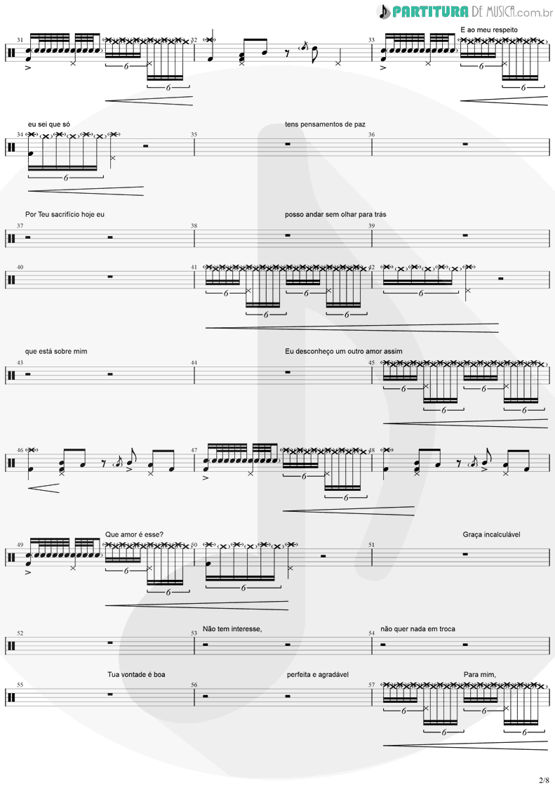 Partitura de musica de Bateria - Que Amor é Esse | Luma Elpídio | Que Amor É Esse 2017 - pag 2