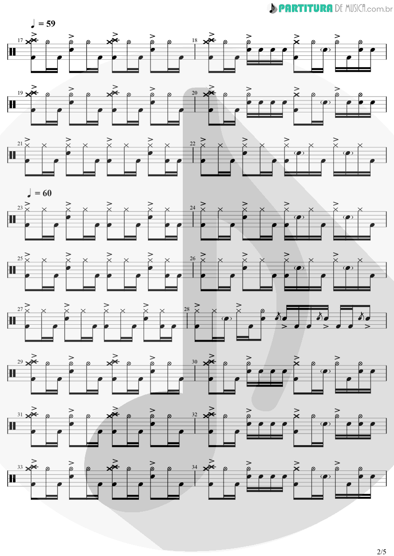 Partitura de musica de Bateria - Simple Man | Lynyrd Skynyrd | (Pronounced 'Leh-'nérd 'Skin-'nérd) 1973 - pag 2