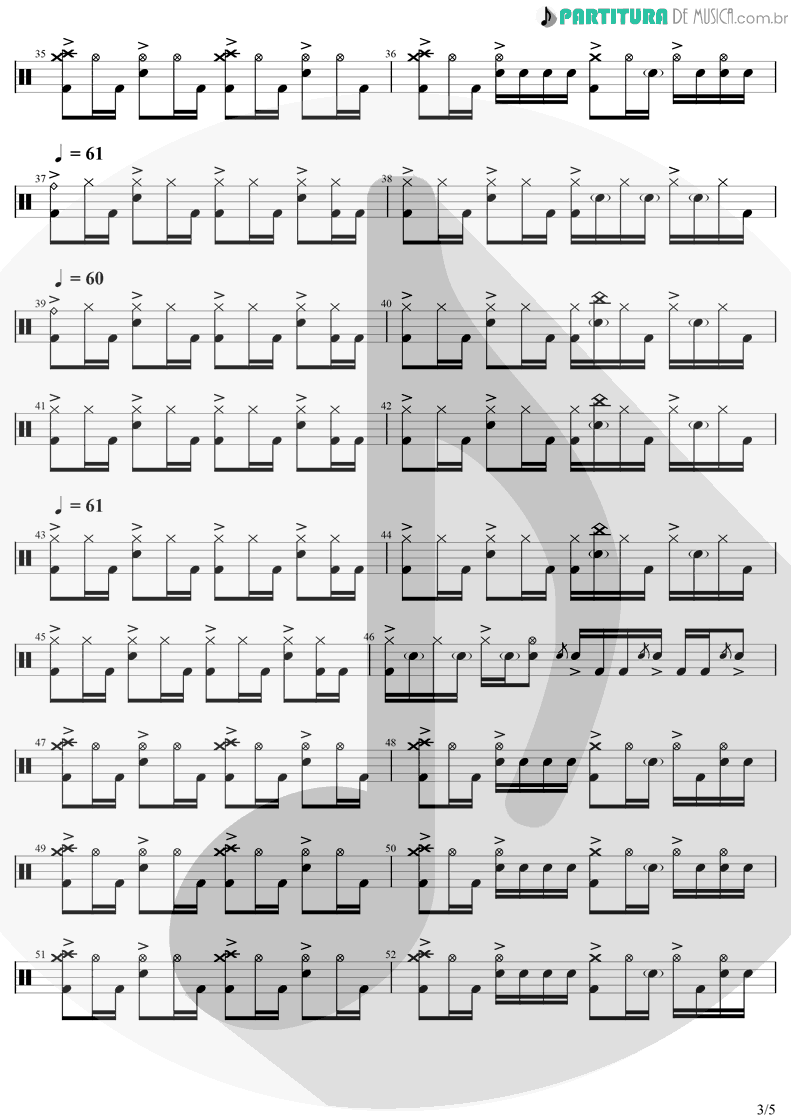 Partitura de musica de Bateria - Simple Man | Lynyrd Skynyrd | (Pronounced 'Leh-'nérd 'Skin-'nérd) 1973 - pag 3