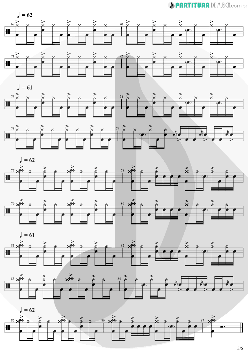Partitura de musica de Bateria - Simple Man | Lynyrd Skynyrd | (Pronounced 'Leh-'nérd 'Skin-'nérd) 1973 - pag 5