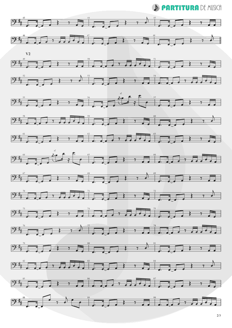 Partitura de musica de Baixo Elétrico - Holiday | Madonna | Madonna 1983 - pag 2