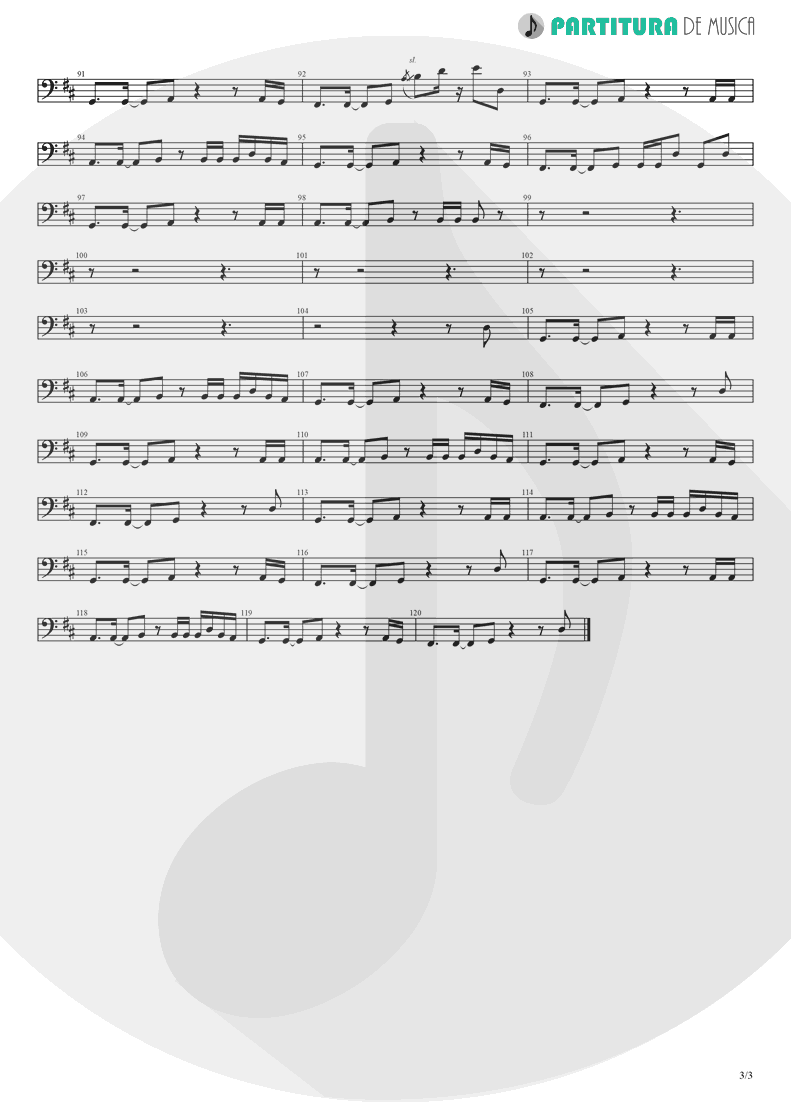 Partitura de musica de Baixo Elétrico - Holiday | Madonna | Madonna 1983 - pag 3