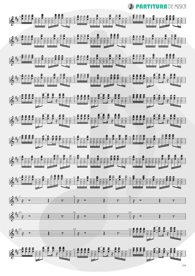 Partitura de musica de Guitarra Elétrica - Holiday | Madonna | Madonna 1983 - pag 3