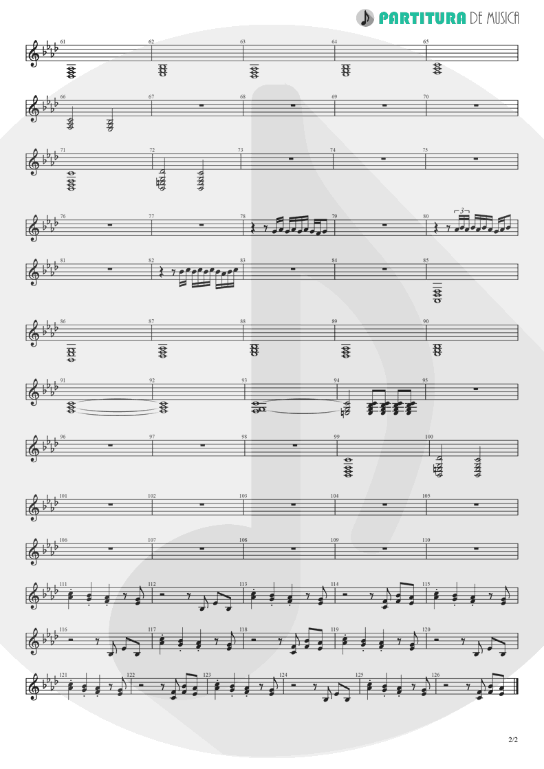 Partitura de musica de Violino - Papa Don't Preach | Madonna | True Blue 1986 - pag 2