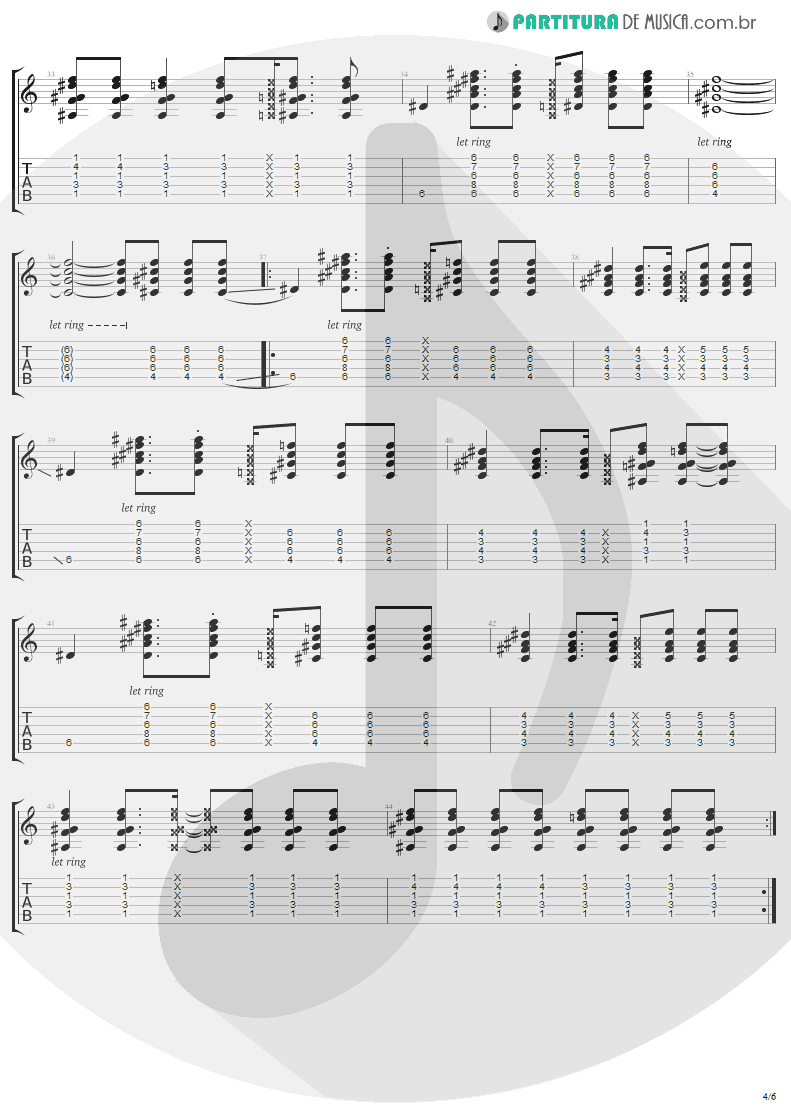 Tablatura + Partitura de musica de Guitarra Elétrica - Secret | Madonna | Bedtime Stories 1994 - pag 4