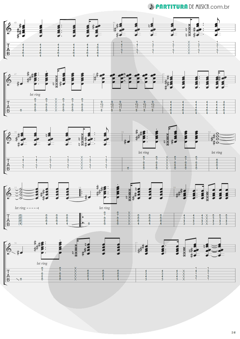 Tablatura + Partitura de musica de Guitarra Elétrica - Secret | Madonna | Bedtime Stories 1994 - pag 5