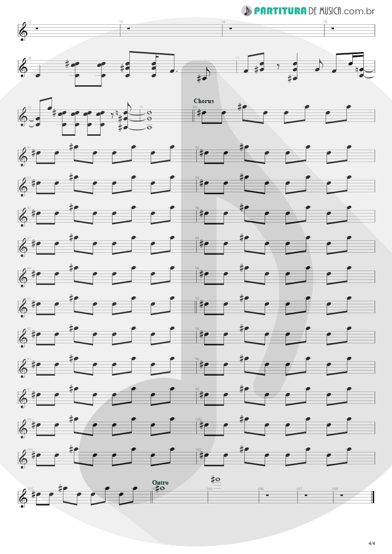 Partitura de musica de Guitarra Elétrica - She Will Be Loved | Maroon 5 | Songs About Jane 2002 - pag 4