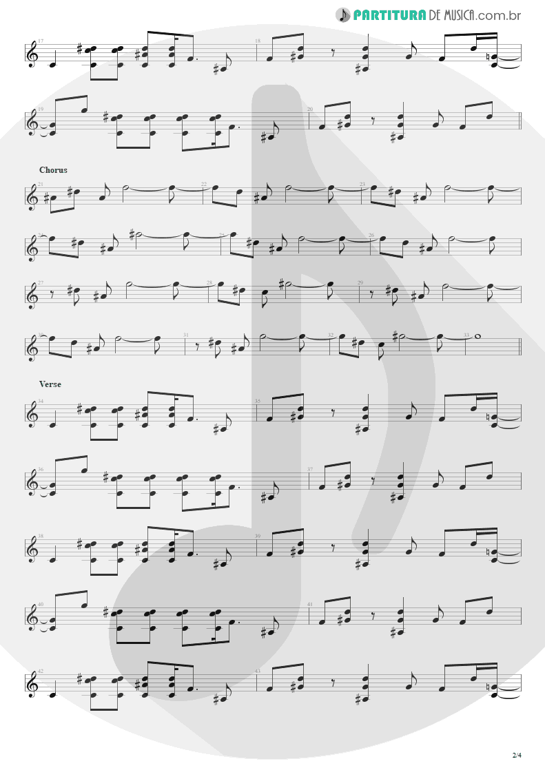 Partitura de musica de Guitarra Elétrica - She Will Be Loved | Maroon 5 | Songs About Jane 2002 - pag 2