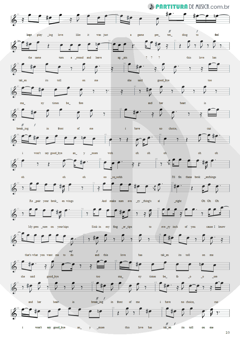 Partitura de musica de Canto - This Love | Maroon 5 | Songs About Jane 2002 - pag 2