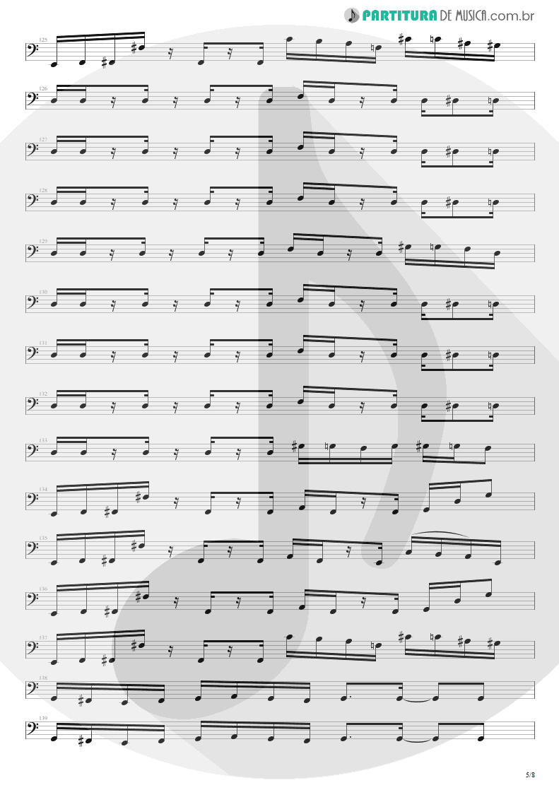 Partitura de musica de Baixo Elétrico - Hangar 18 | Megadeth | Rust in Peace 1990 - pag 5