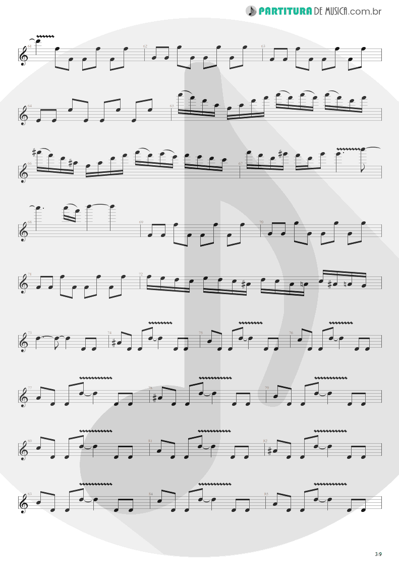 Partitura de musica de Guitarra Elétrica - Hangar 18 | Megadeth | Rust in Peace 1990 - pag 3