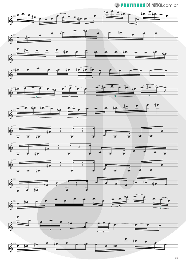 Partitura de musica de Guitarra Elétrica - Hangar 18 | Megadeth | Rust in Peace 1990 - pag 5