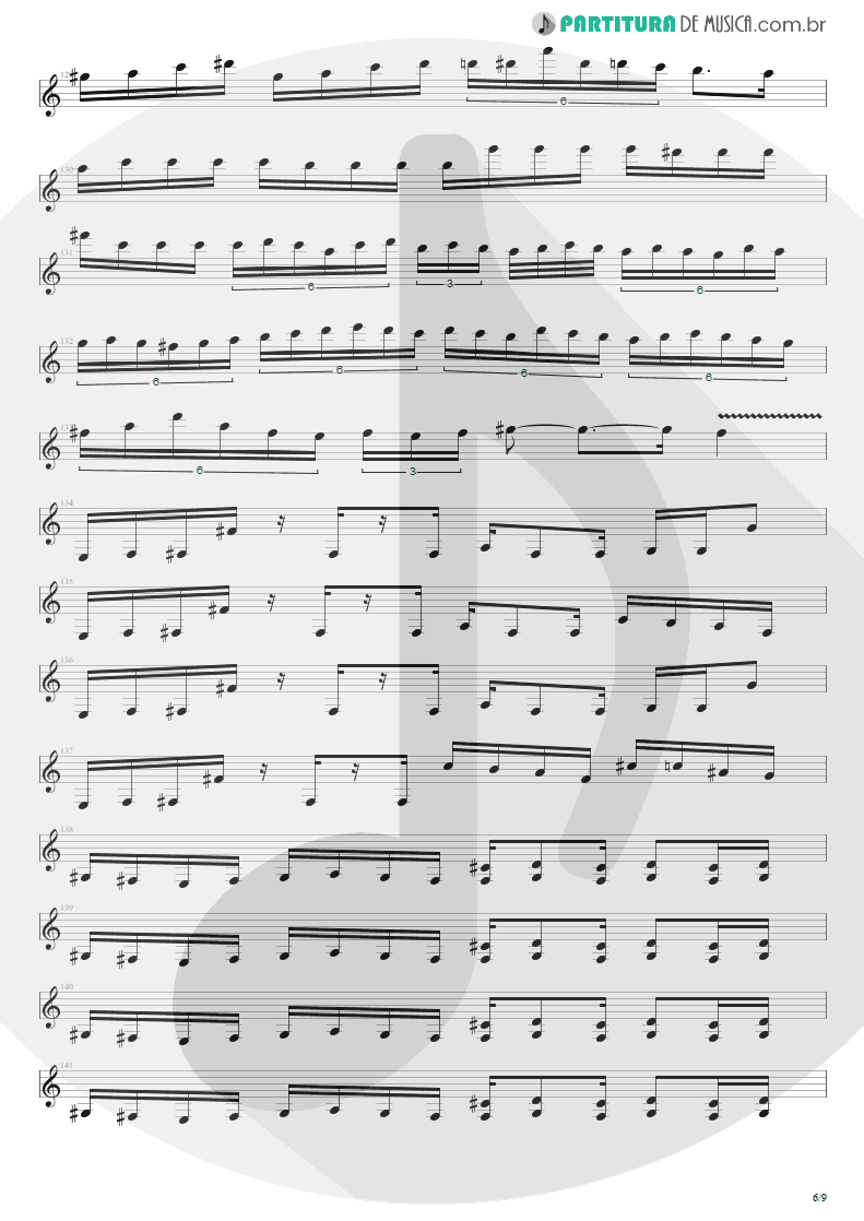 Partitura de musica de Guitarra Elétrica - Hangar 18 | Megadeth | Rust in Peace 1990 - pag 6