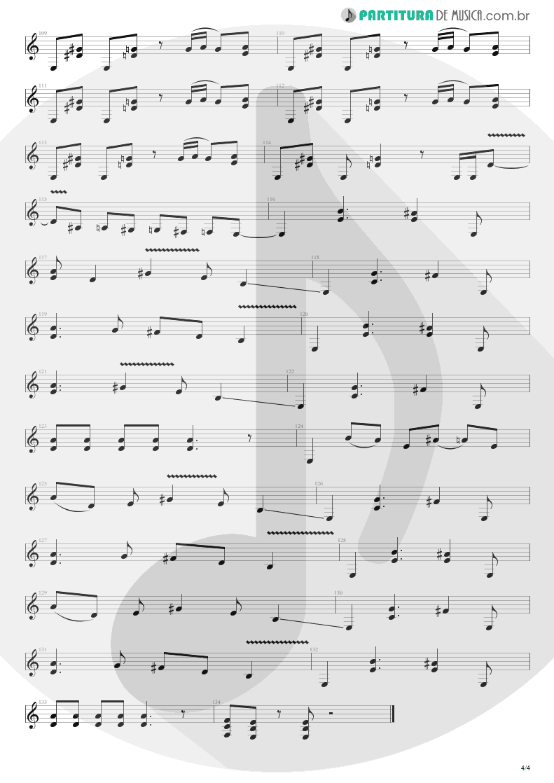 Partitura de musica de Guitarra Elétrica - Symphony Of Destruction | Megadeth | Countdown to Extinction 1992 - pag 4