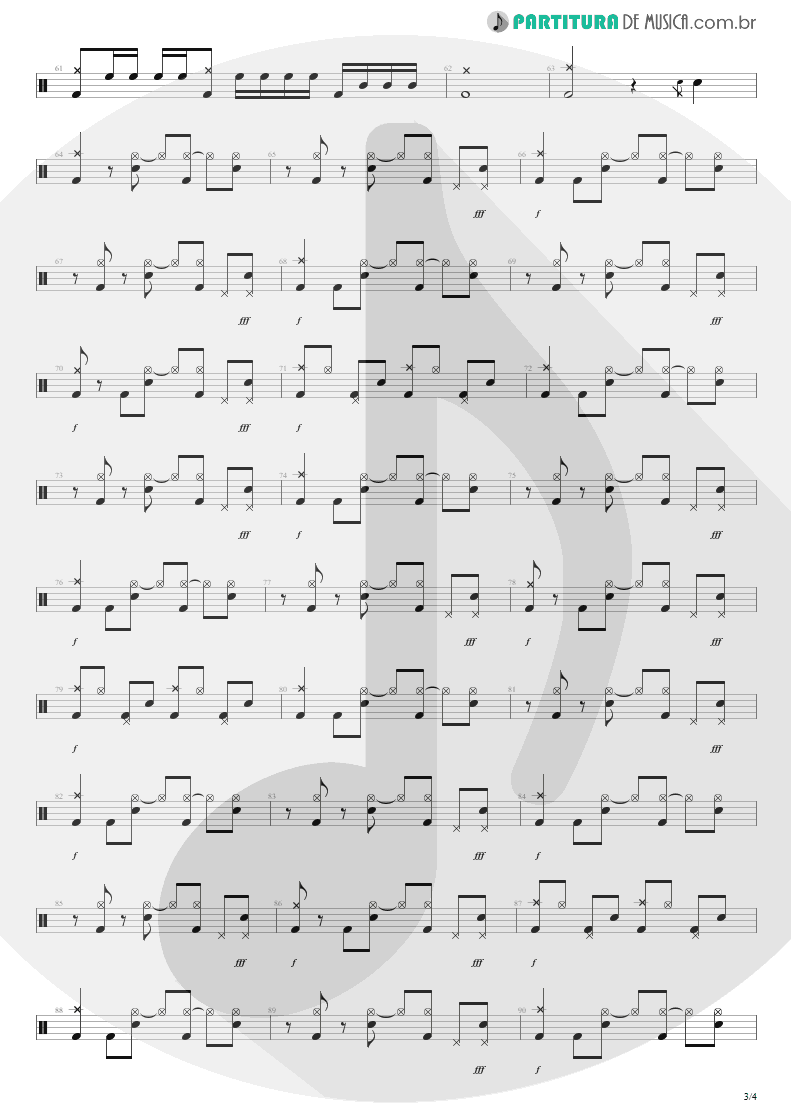 Partitura de musica de Bateria - Dread And The Fugitive Mind | Megadeth | Capitol Punishment: The Megadeth Years 2000 - pag 3