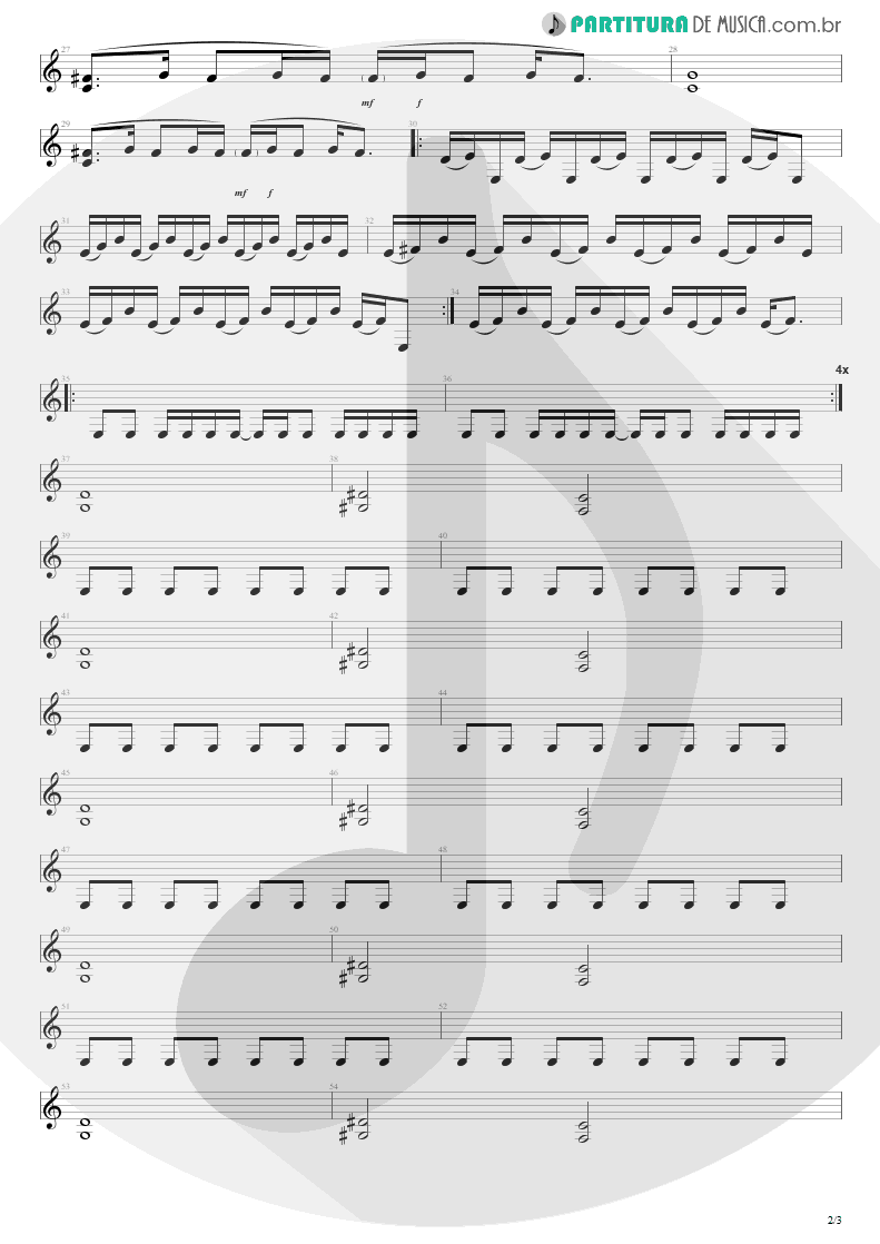 Partitura de musica de Guitarra Elétrica - Kill The King | Megadeth | Capitol Punishment: The Megadeth Years 2000 - pag 2