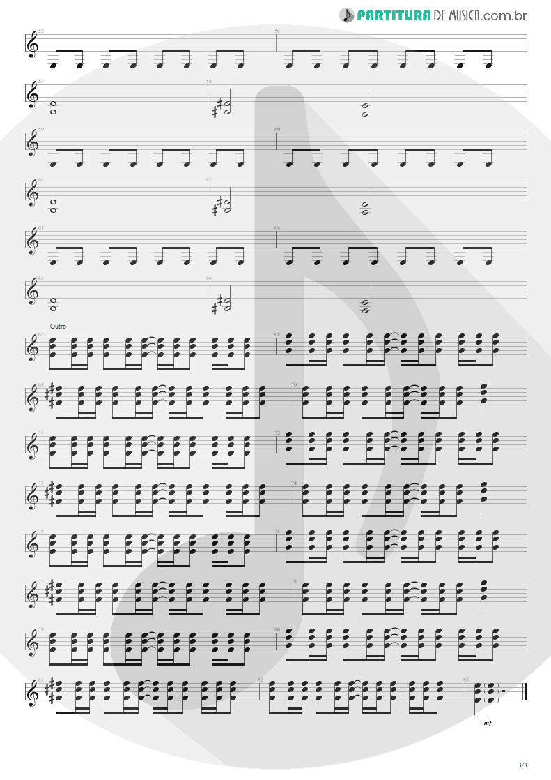 Partitura de musica de Guitarra Elétrica - Kill The King | Megadeth | Capitol Punishment: The Megadeth Years 2000 - pag 3