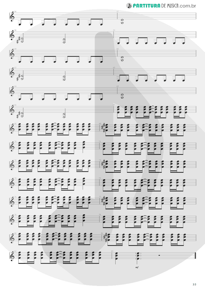 Partitura de musica de Guitarra Elétrica - Kill The King | Megadeth | Capitol Punishment: The Megadeth Years 2000 - pag 3