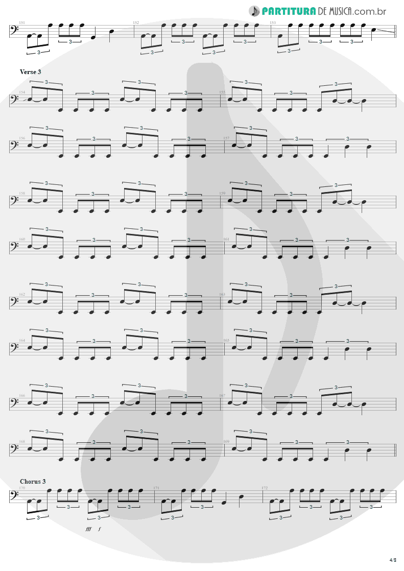 Partitura de musica de Baixo Elétrico - Am I Evil? | Metallica | Kill 'Em All 1983 - pag 4