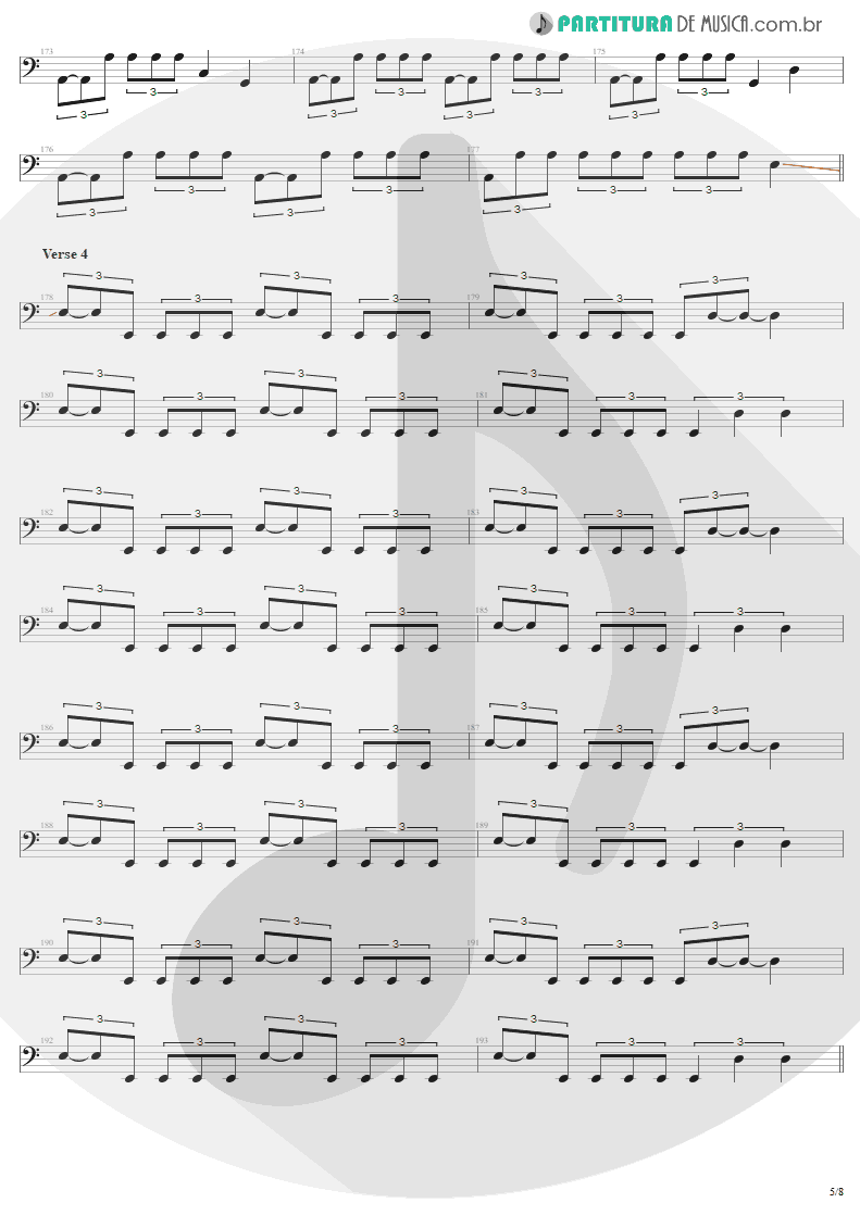 Partitura de musica de Baixo Elétrico - Am I Evil? | Metallica | Kill 'Em All 1983 - pag 5