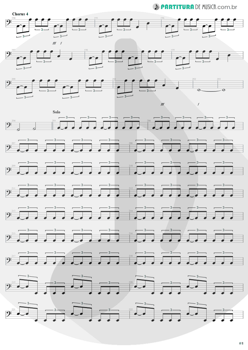 Partitura de musica de Baixo Elétrico - Am I Evil? | Metallica | Kill 'Em All 1983 - pag 6