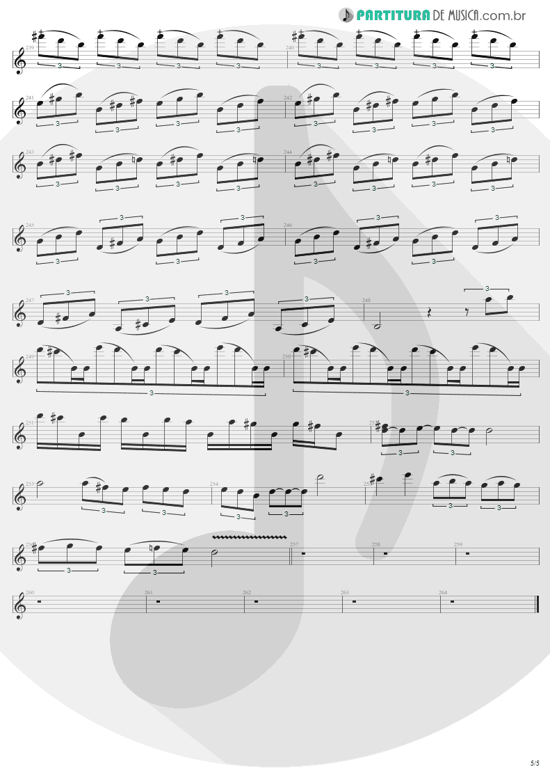 Partitura de musica de Guitarra Elétrica - Am I Evil? | Metallica | Kill 'Em All 1983 - pag 5