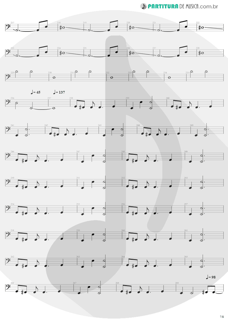 Partitura de musica de Baixo Elétrico - Call Of Ktulu | Metallica | Ride the Lightning 1984 - pag 7