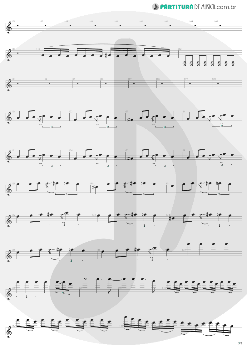 Partitura de musica de Guitarra Elétrica - Call Of Ktulu | Metallica | Ride the Lightning 1984 - pag 3