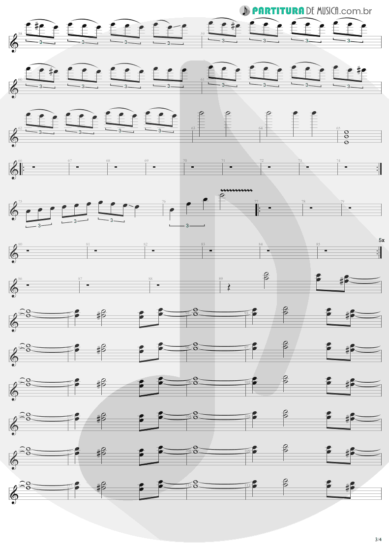 Partitura de musica de Guitarra Elétrica - Creeping Death | Metallica | Ride the Lightning 1984 - pag 3