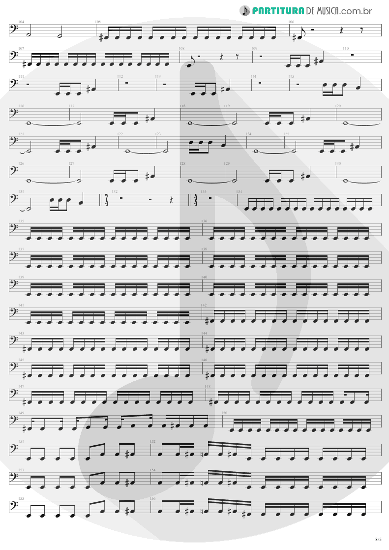 Partitura de musica de Baixo Elétrico - Damage, Inc. | Metallica | Master of Puppets 1986 - pag 3