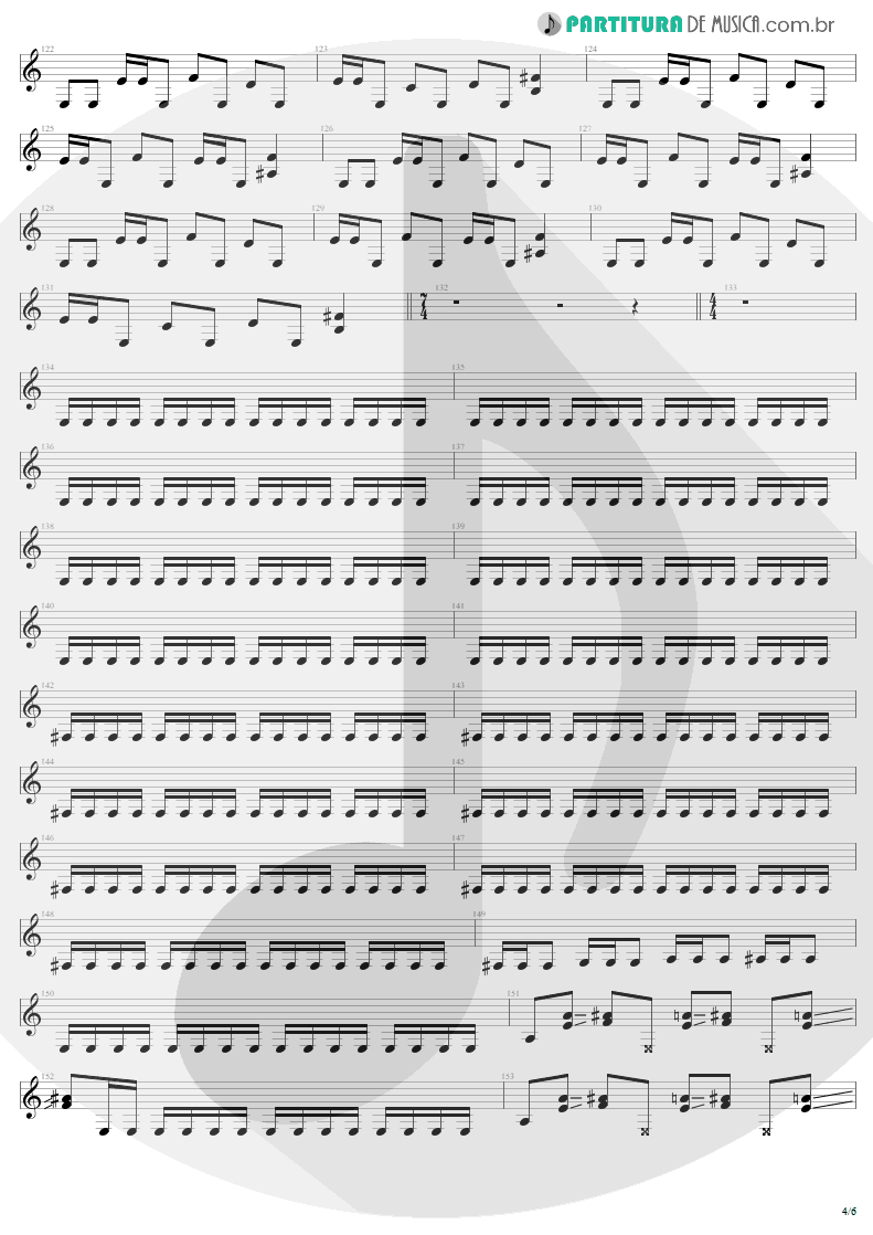 Partitura de musica de Guitarra Elétrica - Damage, Inc. | Metallica | Master of Puppets 1986 - pag 4