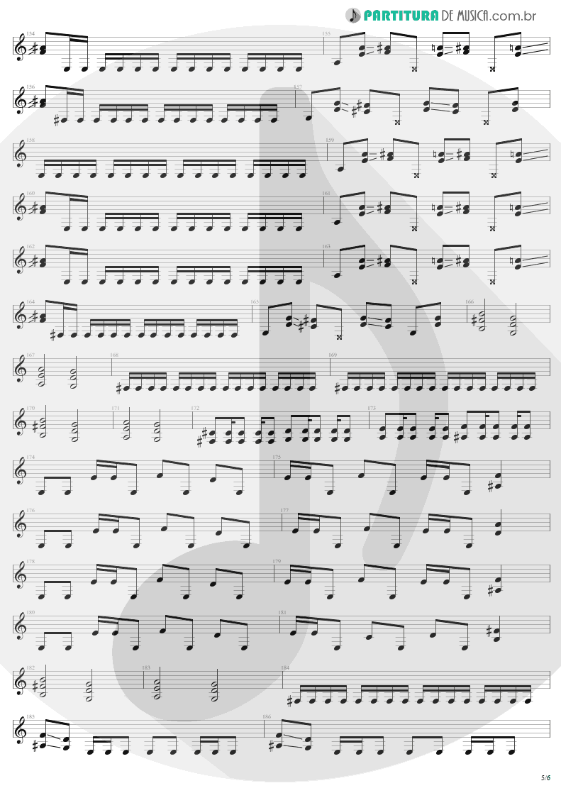 Partitura de musica de Guitarra Elétrica - Damage, Inc. | Metallica | Master of Puppets 1986 - pag 5