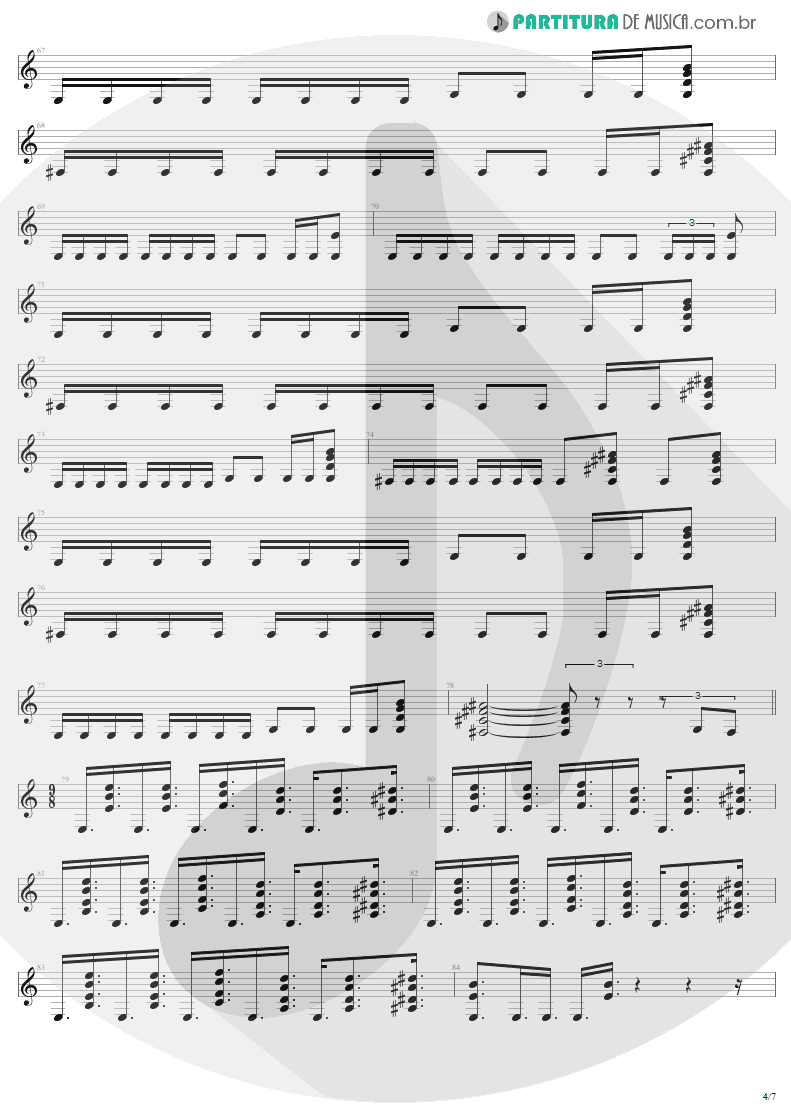 Partitura de musica de Guitarra Elétrica - Eye Of The Beholder | Metallica | ...And Justice for All 1988 - pag 4