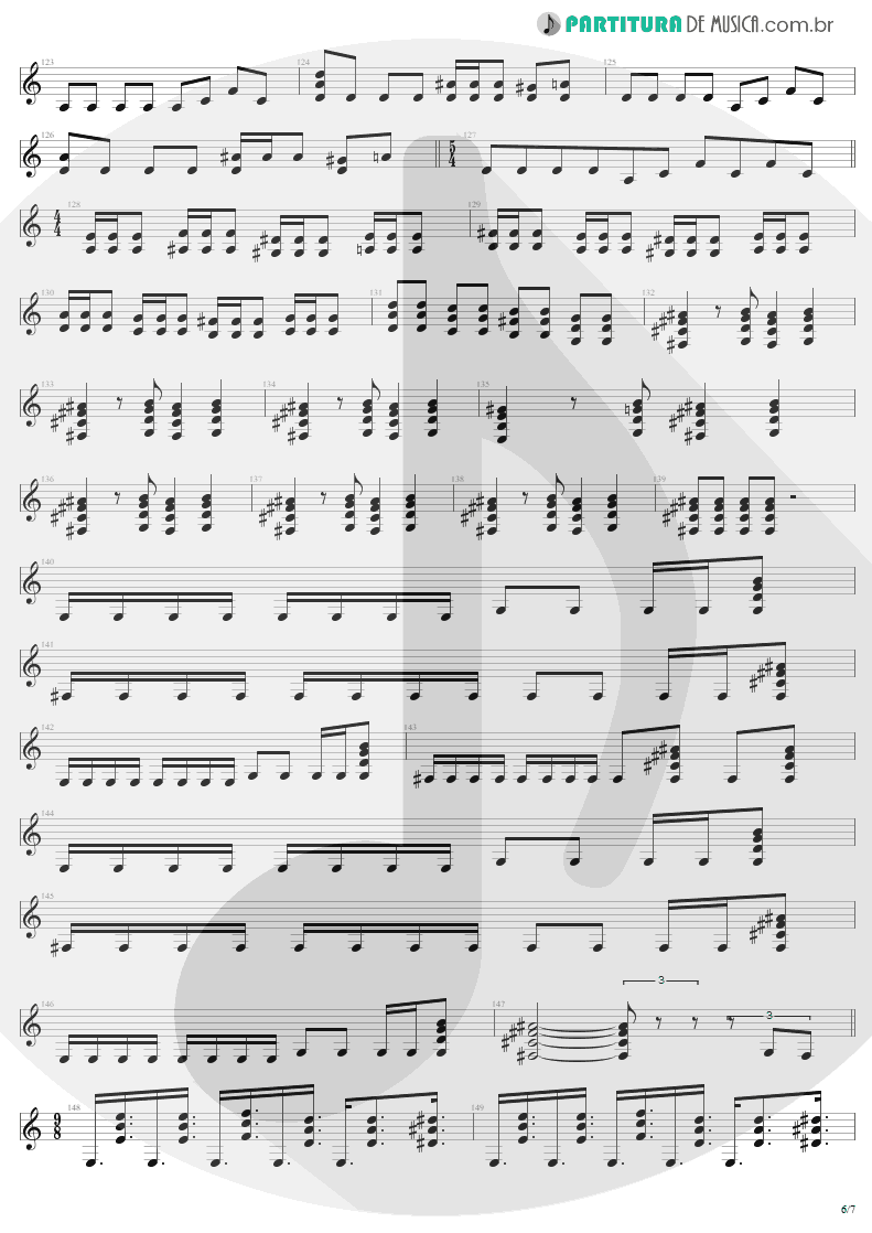 Partitura de musica de Guitarra Elétrica - Eye Of The Beholder | Metallica | ...And Justice for All 1988 - pag 6