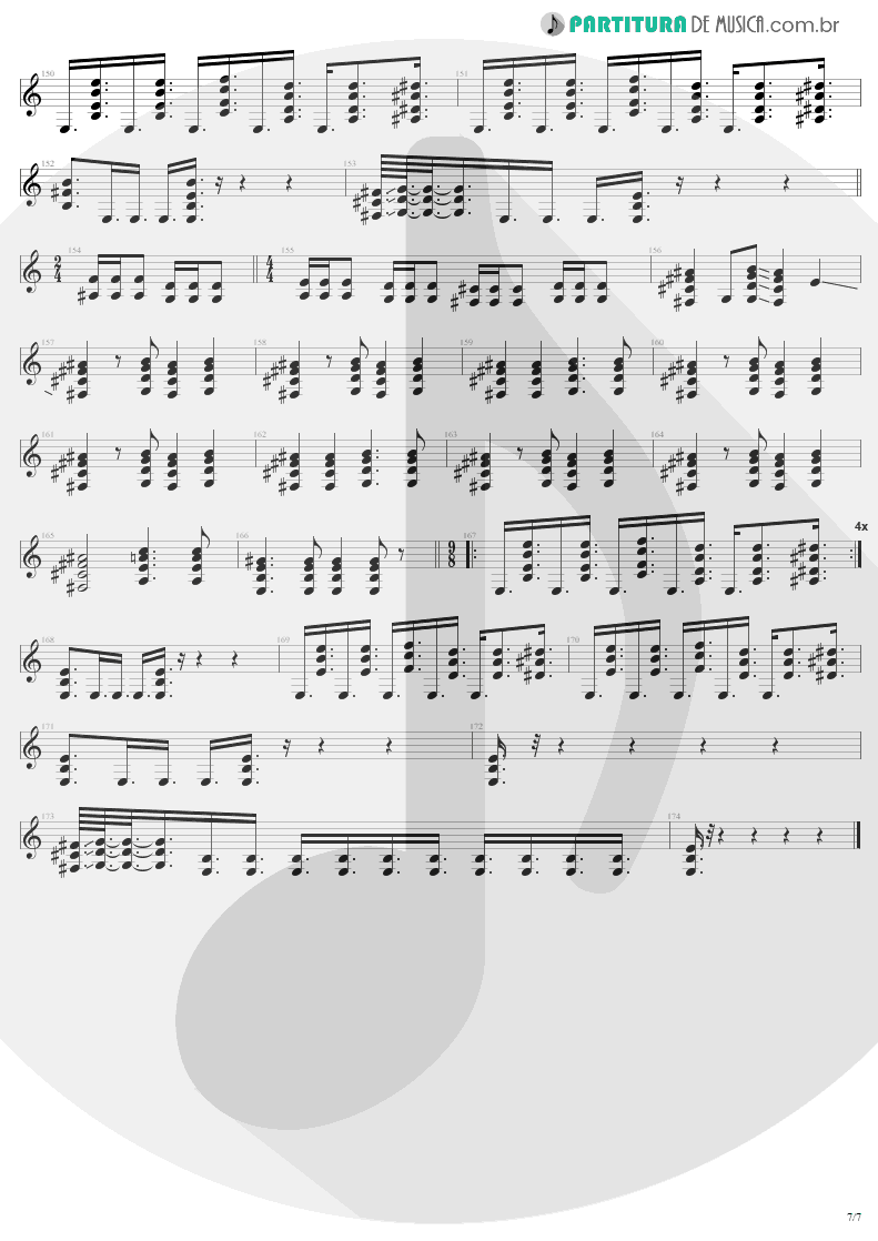 Partitura de musica de Guitarra Elétrica - Eye Of The Beholder | Metallica | ...And Justice for All 1988 - pag 7