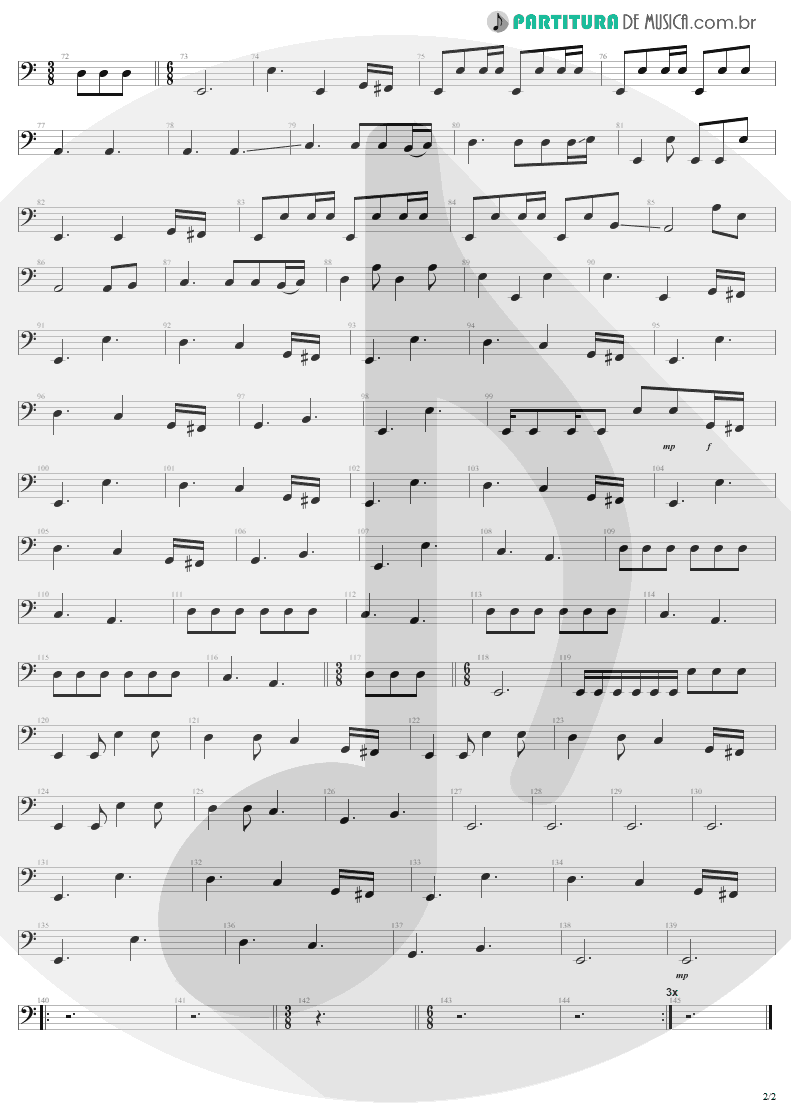 Partitura de musica de Baixo Elétrico - Nothing Else Matters | Metallica | Metallica 1991 - pag 2