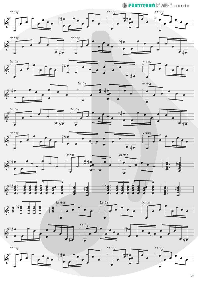 Partitura de musica de Violão - Nothing Else Matters | Metallica | Metallica 1991 - pag 2