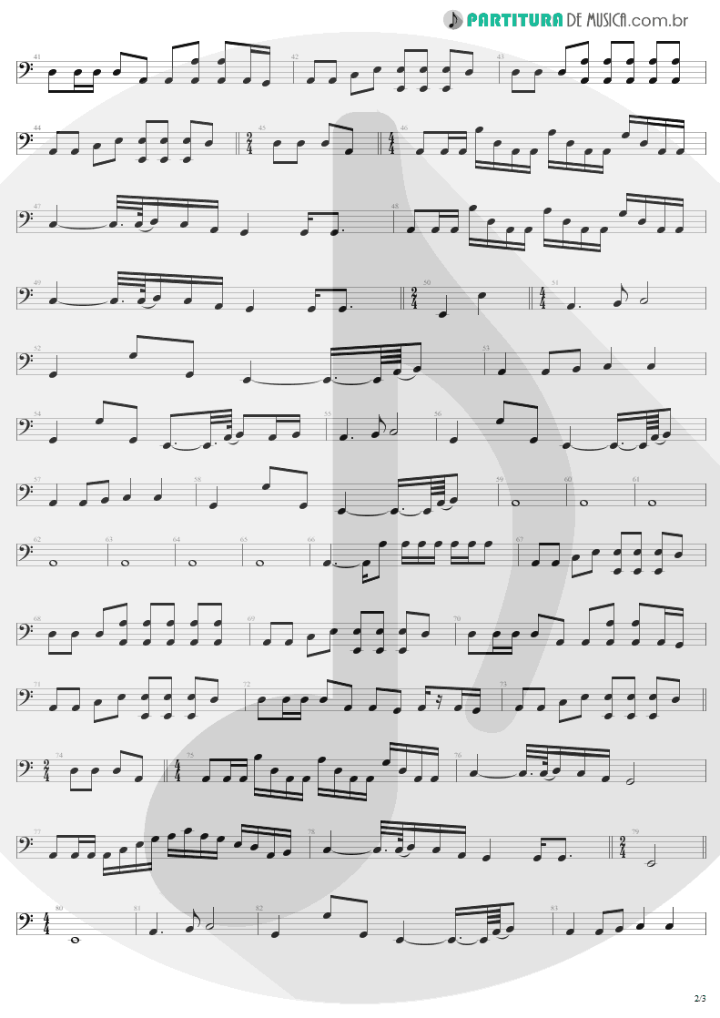 Partitura de musica de Baixo Elétrico - The Unforgiven | Metallica | Metallica 1991 - pag 2