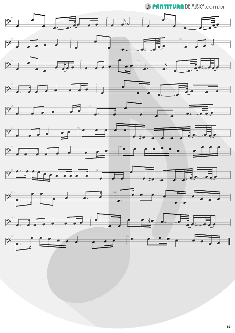 Partitura de musica de Baixo Elétrico - The Unforgiven | Metallica | Metallica 1991 - pag 3